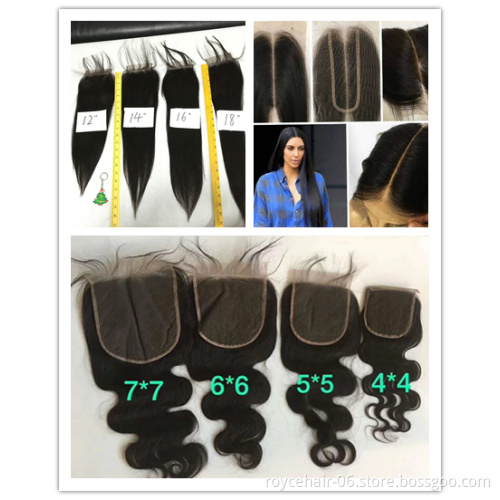 Brazilian Hair Natural Pre-Plucked Hair Line Thin Skin  Invisible Lace Frontal Closure